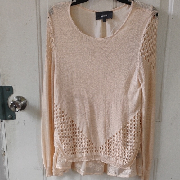 Anthropologie Sweaters - 🚨B2G1 ANTHROPOLOGIE Cream Knit Lined Sweater